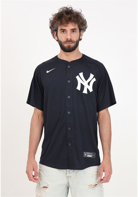 Camicia a manica corta blu da uomo MLB NEW YORK YANKEES OFFICIAL REPLICA HOME NIKE | T7LM-NKA2-NK-L23PITCH BLUE